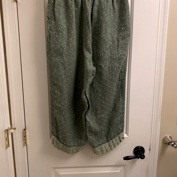 Flax by Jeanne Engelhart: matching top & bottom, green polka dot - size M - Picture 6 of 10